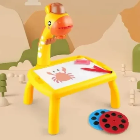 Mini Art Drawing Board Leds Projector Light Toy | Children Kids Painting Table – Multicolor