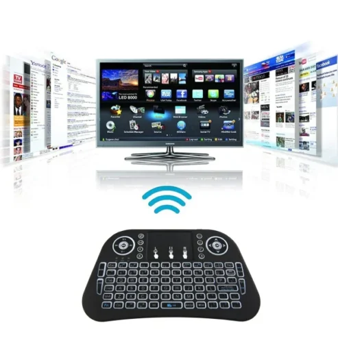 I10 Mini Wireless + Bluetooth 7 Color Backlit Light 2.4ghz Air Mouse With Touchpad