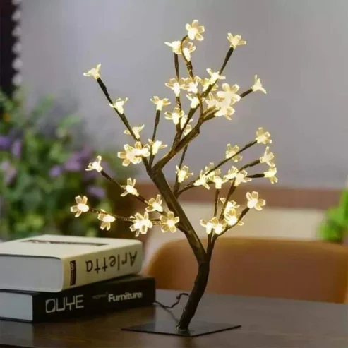 Led Cherry Blossom Bloom Light Trees Table Lamp