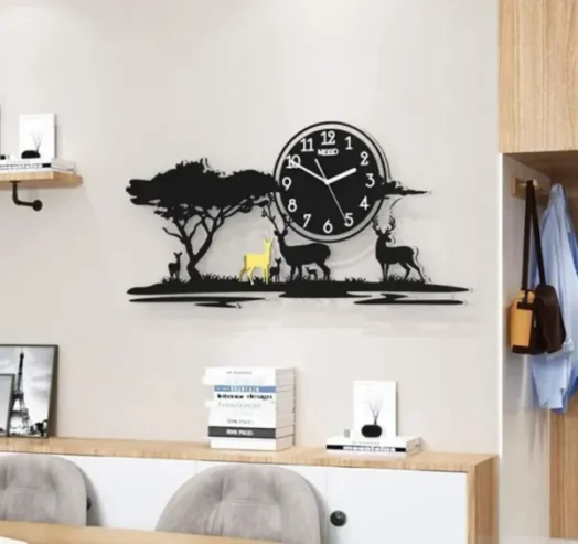 3d Jungle Wooden Wall Clock