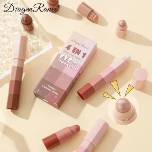 4 In 1 Dragon Ranee Eyeshadow Pearlescent Matte Pencil Stick | Long Lasting Waterproof Glitter Highlighter