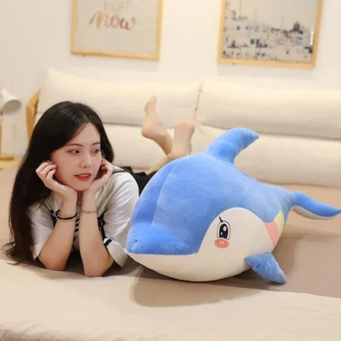Chroma The Dolphin | Dolphin Doll Aquarium Animal Stuff Plush Toy Sleeping Pillow – 65cm (random Color)
