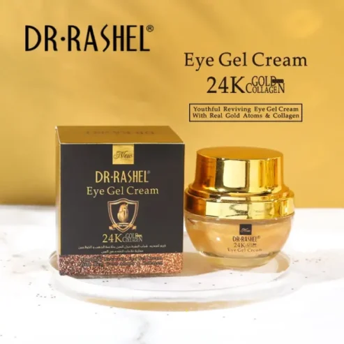 Dr.rashel 24k Gold Collagen Youthful Reviving Eye Gel Cream | Anti Wrinkle Under Eye Bag Removal Cream – 20m