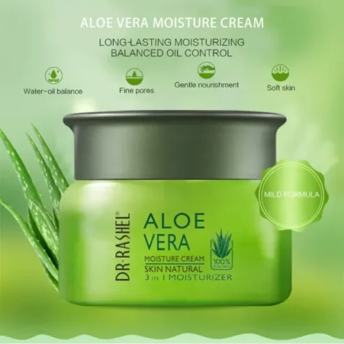 Dr Rashel Aloe Vera Moisturizer Face Cream 3 In 1 Smooth Repair Nourish Soft, 50g