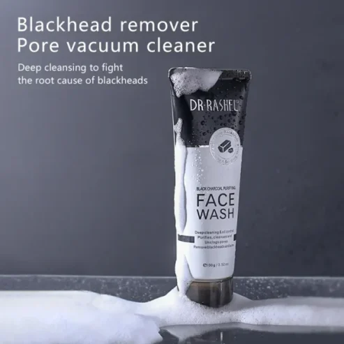Dr. Rashel Black Charcoal Purifying Face Wash | Facial Cleanser – 100g