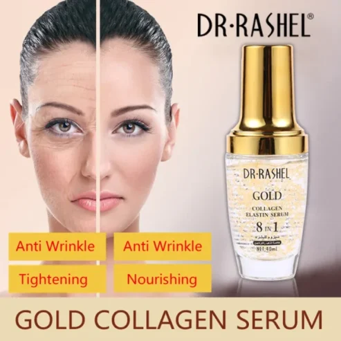 Dr Rashel Gold Collagen 8 In 1 Anti Aging Face Serum | Whitening Lightening Moisturizing Facial Serum – 40ml