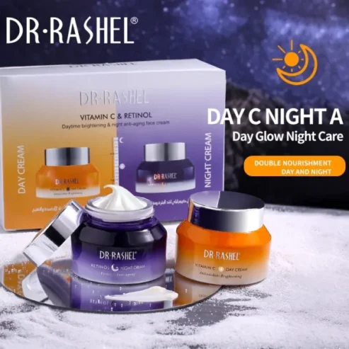 Dr Rashel Vitamin C & Retinol A Daytime Brightening & Night Anti-aging Face Cream – 50g Each