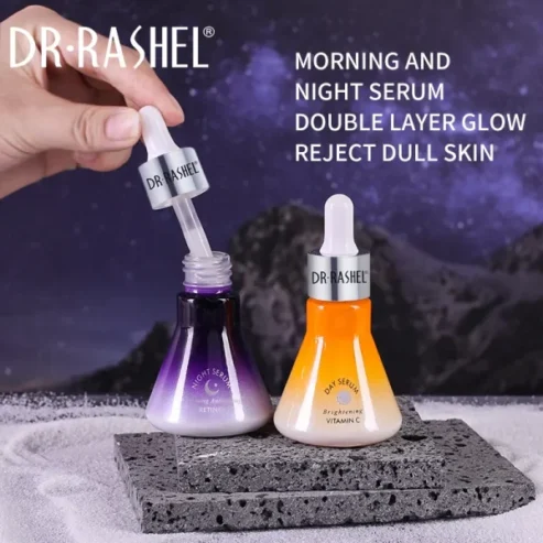 Dr Rashel Vitamin C & Retinol A Daytime Brightening & Night Anti-aging Facial Serum – 30 Ml Each