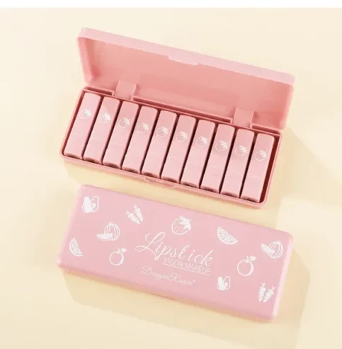 Dragon Ranee 10 Pieces Velvet Matte Pink Lipstick Set | Long Lasting Makeup Waterproof Lip Gloss For Girls & Womens