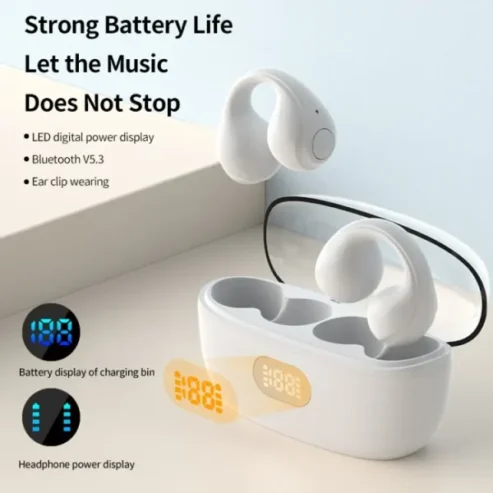 Ear Cuff Wireless Earbuds With Earhooks Mini Bone | Earcuffs Headphones Waterproof Cycling Earpiece Noise Sports Earphones