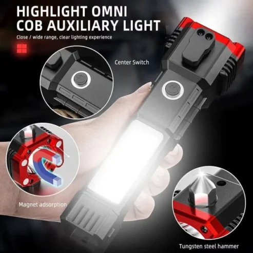 High-power Led Flashlight Rechargeable And Multifunctional For Your Lighting Needs (random Color)