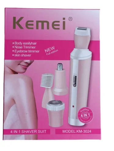Kemei 4 In 1 Rechargeable Hair Remover Shaver Ladies Epilator – Km-3024 (random Color)