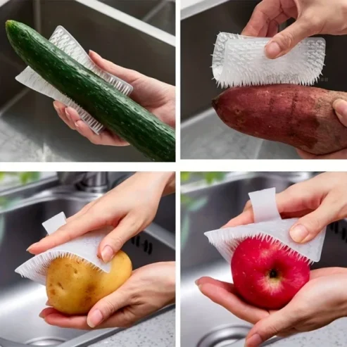 Multifunctional Soft Silicone Brush | Multipurpose Vegetable Peeler | Home Cleaning Brush | Fruit And Vegetable Cleaning Brush